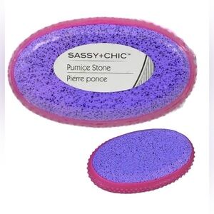 NWT Sassy + Chic Pumice Stone Foot File Smoother Purple With Pink Grip